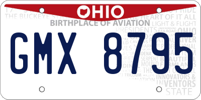 OH license plate GMX8795