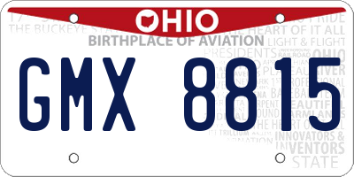 OH license plate GMX8815