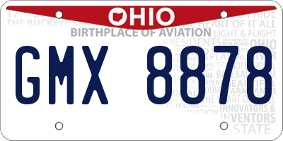 OH license plate GMX8878