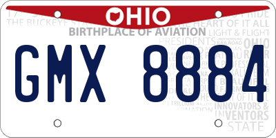 OH license plate GMX8884