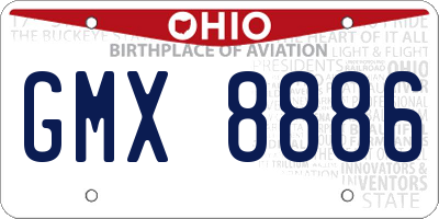 OH license plate GMX8886