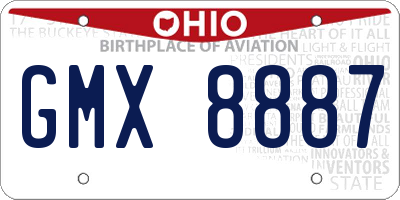 OH license plate GMX8887