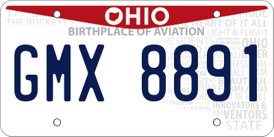 OH license plate GMX8891