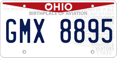 OH license plate GMX8895