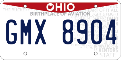 OH license plate GMX8904
