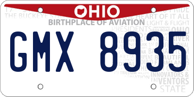 OH license plate GMX8935