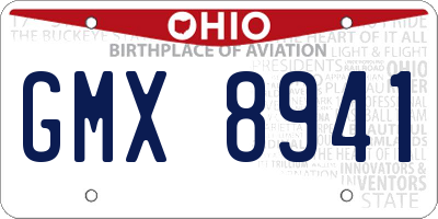 OH license plate GMX8941