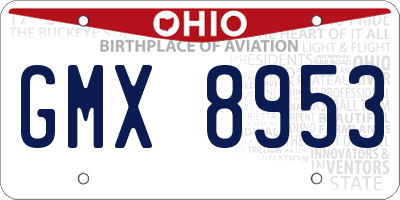 OH license plate GMX8953