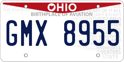 OH license plate GMX8955