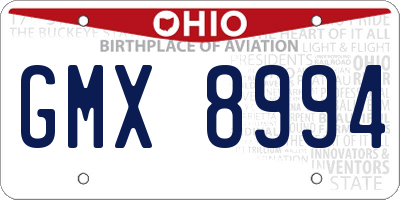 OH license plate GMX8994