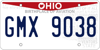 OH license plate GMX9038