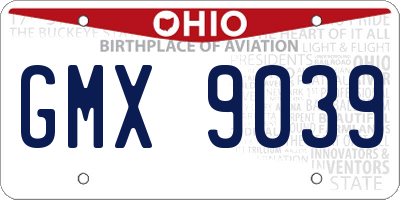 OH license plate GMX9039