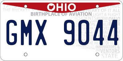 OH license plate GMX9044