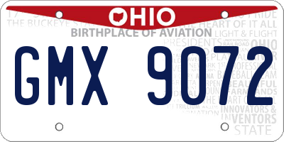 OH license plate GMX9072