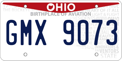 OH license plate GMX9073