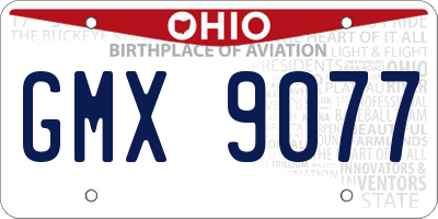 OH license plate GMX9077