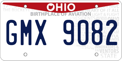 OH license plate GMX9082