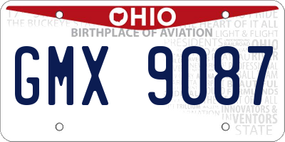 OH license plate GMX9087