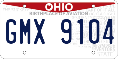 OH license plate GMX9104