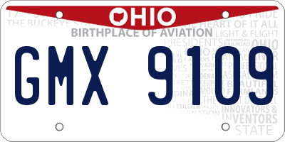 OH license plate GMX9109