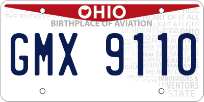 OH license plate GMX9110
