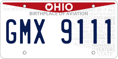 OH license plate GMX9111