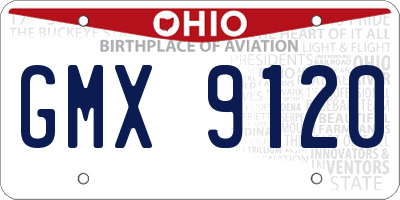 OH license plate GMX9120