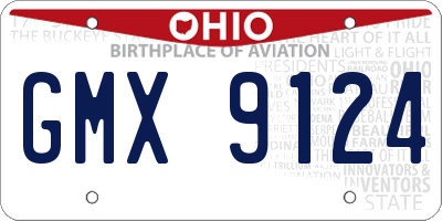 OH license plate GMX9124