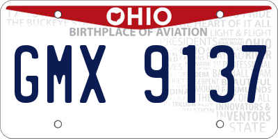 OH license plate GMX9137