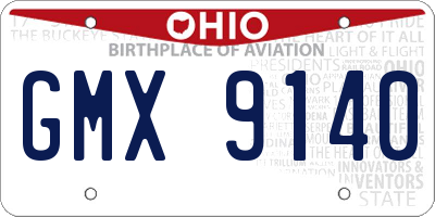 OH license plate GMX9140