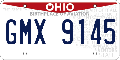 OH license plate GMX9145