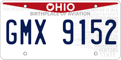 OH license plate GMX9152