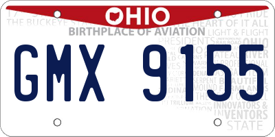 OH license plate GMX9155