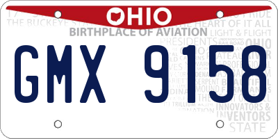OH license plate GMX9158