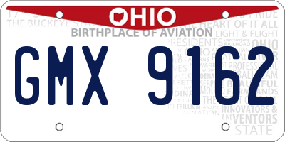 OH license plate GMX9162