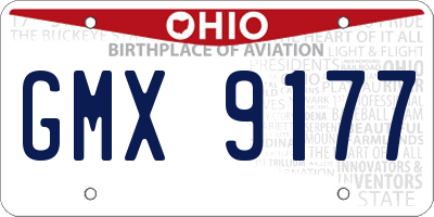 OH license plate GMX9177