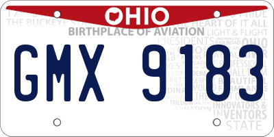 OH license plate GMX9183