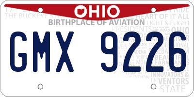 OH license plate GMX9226