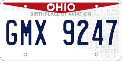 OH license plate GMX9247