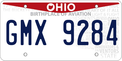 OH license plate GMX9284