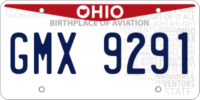OH license plate GMX9291