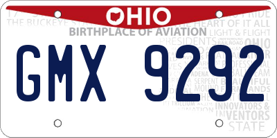 OH license plate GMX9292