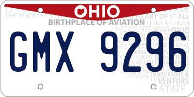 OH license plate GMX9296