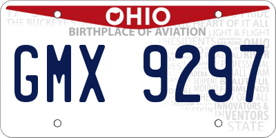 OH license plate GMX9297