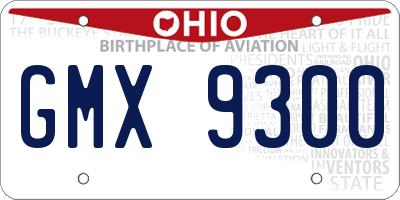 OH license plate GMX9300