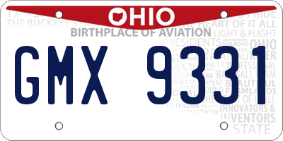 OH license plate GMX9331