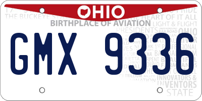 OH license plate GMX9336