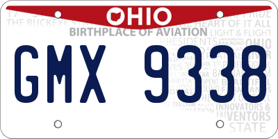 OH license plate GMX9338