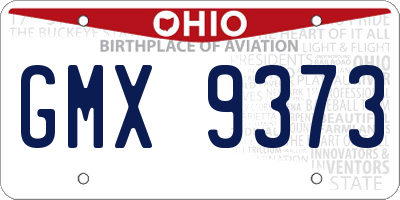 OH license plate GMX9373