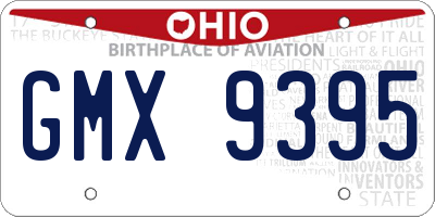 OH license plate GMX9395